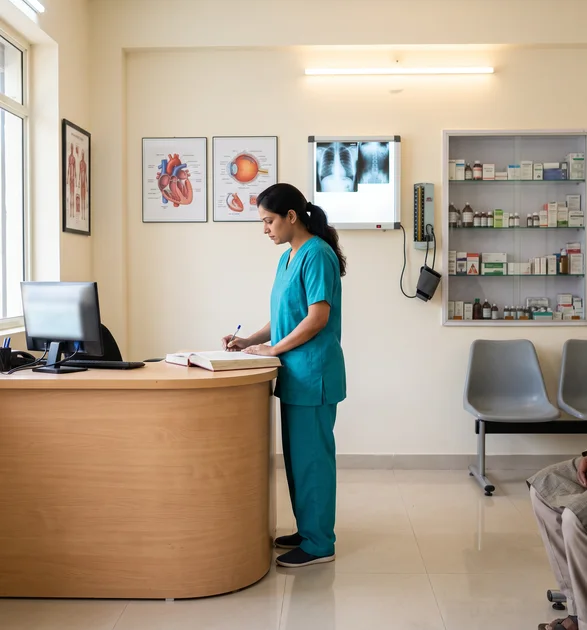 Clinic reception desk
